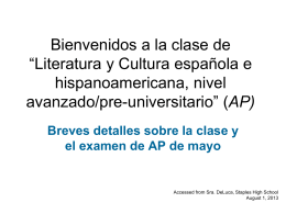 Bienvenidos a la clase AP Spanish Literature and culture