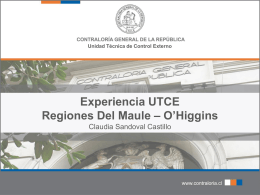 Experiencia UTCE Regiones Del Maule – O’Higgins Claudia