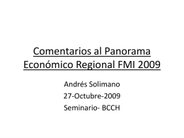 Comentarios a Regional Economic Outlook FMI 2009