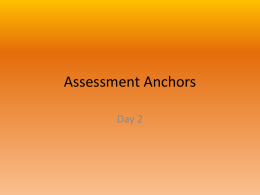 Assessment Anchors - Westmont Hilltop High School