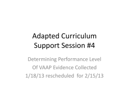 Adapted Curriculum Support Session #4