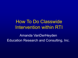 How To Do Classwide Intervention within RTI