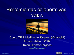 Herramientas colaborativas: Wikis