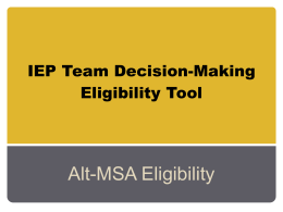 IEP Team Decision-Making Eligibility Tool - CCSS-Wor