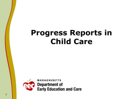 Progress Reports in Child Care