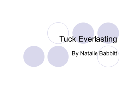 Tuck Everlasting – Chapter 1 Classroom Exercises