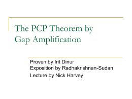 The PCP Theorem by Gap Amplification