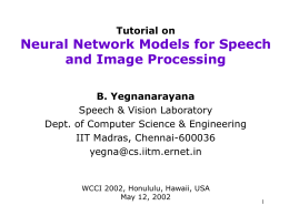 Tutorial on Neural Network Models for Speech and …
