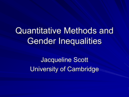 Quantitative Methods and Gender Inequalities