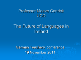 Professor Maeve Conrick The Future of Languages in Ireland