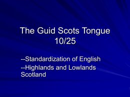 The Guid Scots Tongue 10/25 - Northern Arizona University