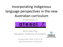 Incorporating Indigenous language perspectives in the …