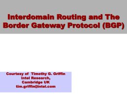 An Introduction to Interdomain Routing and the Border
