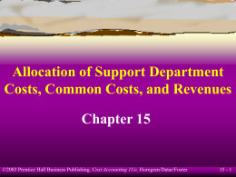 Allocation of Support Department Costs, Common …