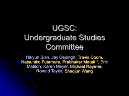 UGSC: Undergraduate Studies Committee