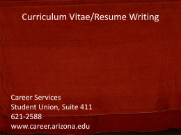 Resume Writing - Graduate and Professional Student Council