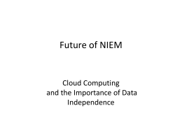 Cloud Computing and NIEM