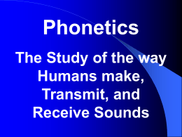 Phonetic sounds - Hong Kong Baptist University