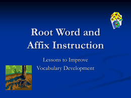 Root Word and Affix Instruction