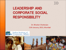 CORPORATE SOCIAL RESPONSIBILITY THE NEW GAME …