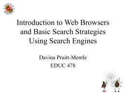 Introduction to Web Browsers and Basic Search Strategies