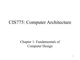 CS775: Computer Architecture