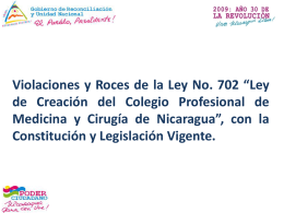 Ley No. 702 LEY CREADORA DEL COLEGIO PROFESIONAL …