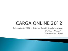 CARGA ONLINE 2012 - Relevamiento Anual