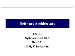 Software Architecture - Donald Bren School of …