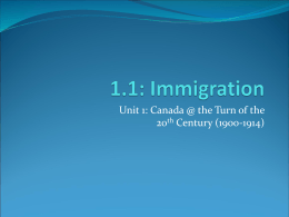 Canadian Immigration 1896-1905