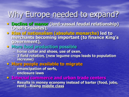 Why Europe needed to expand?