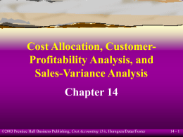 Cost Allocation, Customer-Profitability Analysis, and