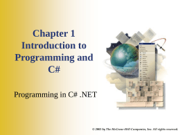 Programming in Visual Basic.NET