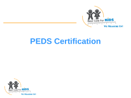 How To Administer PEDS: Parents’ Evaluation of