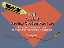 2004 Grade 3 Reading Student Portfolio