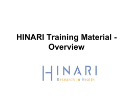 HINARI Training Material