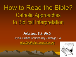 Should We Take the Bible Literally? Catholic Approaches to