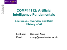 Comp10412: Artificial Intelligence Fundamentals Lecture 1
