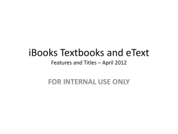 iBooks Textbooks and eText