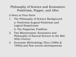 Philosophy of Science and Economics: Positivism, Popper