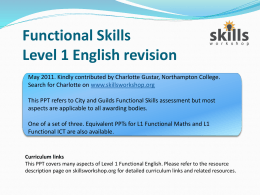 L1 Functional English revision