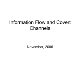 Information Flows - Computer Science, U.Va. Engineering