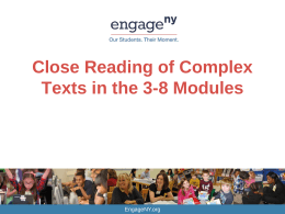 PPT Close Reading of Complex Texts in the Modules