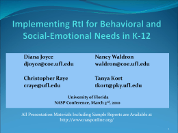 EBD Definition Behavior Intervention within an RtI …