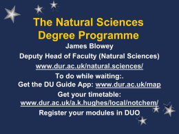 Degree Programmes in the Faculty of Science