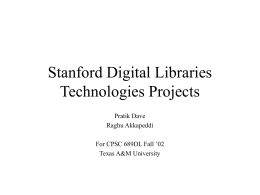 Stanford Digital Libraries Technologies Projects