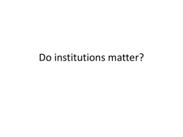 Does institutions matter?