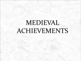 Medieval Cultural Achievements
