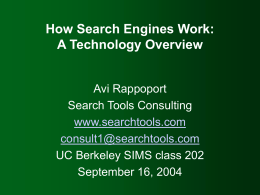 How Search Engines Work - UC Berkeley School of …