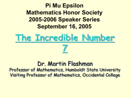 Pi Mu Epsilon Mathematics Honor Society 2004